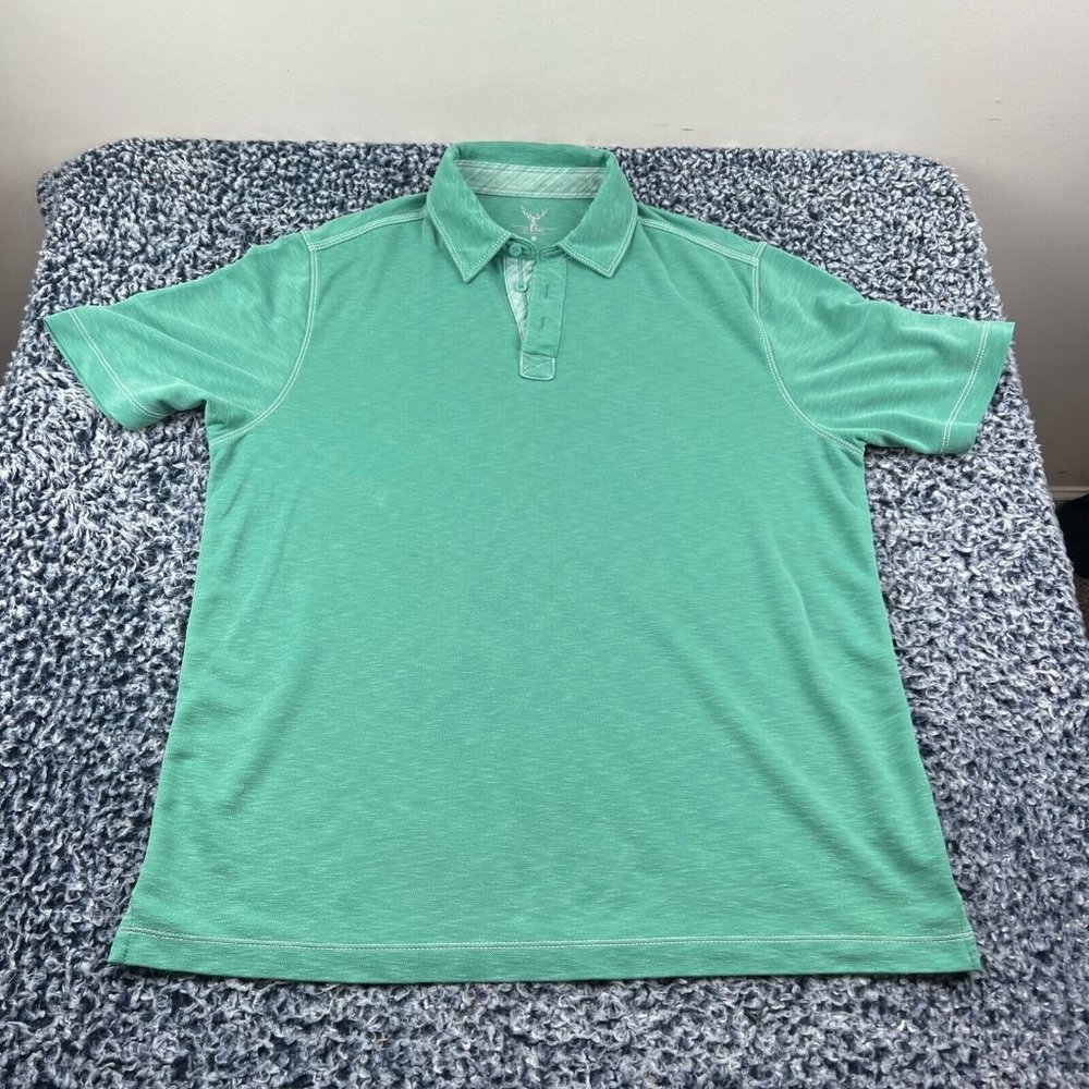 Nicoby Polo Shirt Mens Large Green Modal Blend Soft Golf Casual Short Sleeve